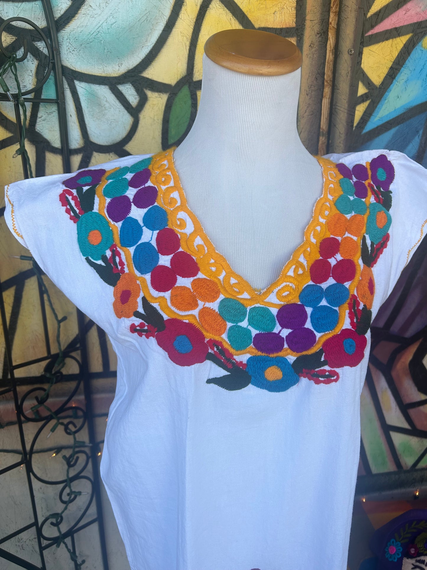 Women’s Mexican Embroidered Short Huipil Dress